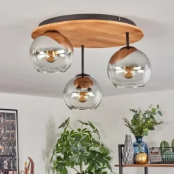 hofstein Koyoto Plafonnier, Boule lumineuse 40 cm Écru, Noir, 3 lumières