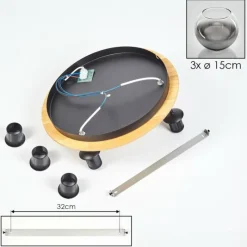 hofstein Koyoto Plafonnier, Boule lumineuse 40 cm Écru, Noir, 3 lumières