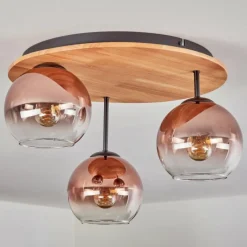 hofstein Koyoto Plafonnier, Boule lumineuse 40 cm Écru, Noir, 3 lumières