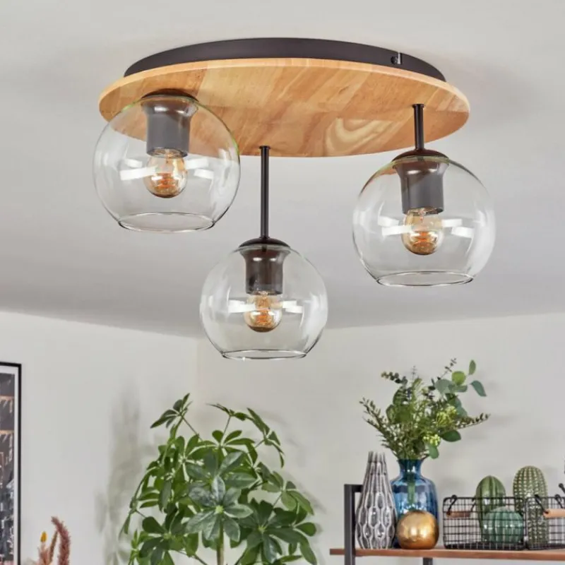 hofstein Koyoto Plafonnier, Boule lumineuse 40 cm Écru, Noir, 3 lumières