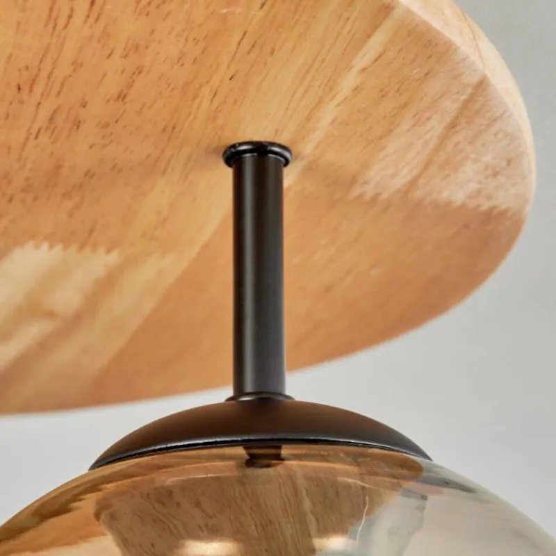 hofstein Koyoto Plafonnier, Boule lumineuse 40 cm Écru, Noir, 3 lumières