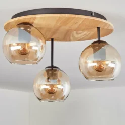 hofstein Koyoto Plafonnier, Boule lumineuse 40 cm Écru, Noir, 3 lumières