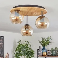 hofstein Koyoto Plafonnier, Boule lumineuse 40 cm Écru, Noir, 3 lumières