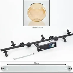 hofstein Koyoto Plafonnier, Boule lumineuse Ambre, 10 lumières