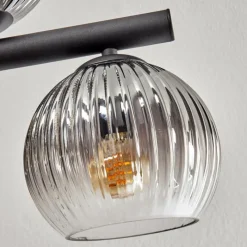 hofstein Koyoto Plafonnier, Boule lumineuse Ambre, Clair, Fumé, 10 lumières