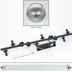 hofstein Koyoto Plafonnier, Boule lumineuse Clair, Fumé, 10 lumières