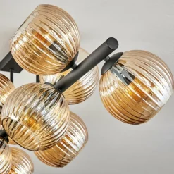 hofstein Koyoto Plafonnier, Boule lumineuse Ambre, 10 lumières
