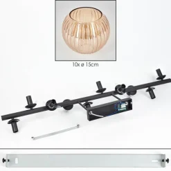 hofstein Koyoto Plafonnier, Boule lumineuse Ambre, 10 lumières