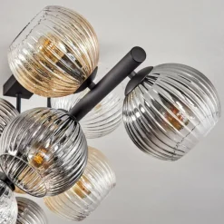 hofstein Koyoto Plafonnier, Boule lumineuse Ambre, Clair, Fumé, 10 lumières