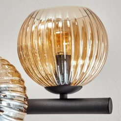 Lampes À Boules-hofstein Koyoto Plafonnier, Boule lumineuse Ambre, 8 lumières