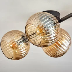hofstein Koyoto Plafonnier, Boule lumineuse Ambre, 4 lumières