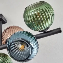 Lampes À Boules-hofstein Koyoto Plafonnier, Boule lumineuse Bleu, Vert, Cuivré, 8 lumières