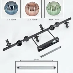 Lampes À Boules-hofstein Koyoto Plafonnier, Boule lumineuse Bleu, Vert, Cuivré, 8 lumières