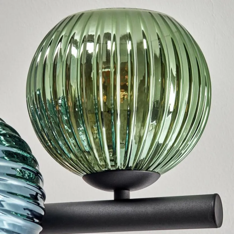 Lampes À Boules-hofstein Koyoto Plafonnier, Boule lumineuse Bleu, Vert, Cuivré, 8 lumières