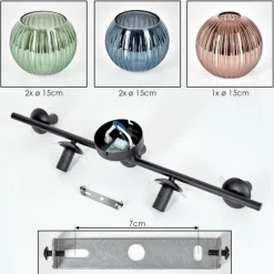 hofstein Koyoto Plafonnier, Boule lumineuse Bleu, Vert, Cuivré, 5 lumières