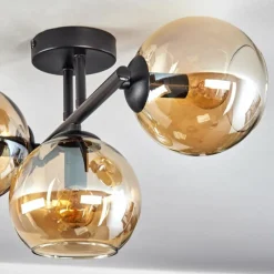hofstein Koyoto Plafonnier, Boule lumineuse Ambre, 3 lumières