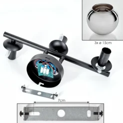 hofstein Koyoto Plafonnier, Boule lumineuse Chrome, Fumé, 3 lumières