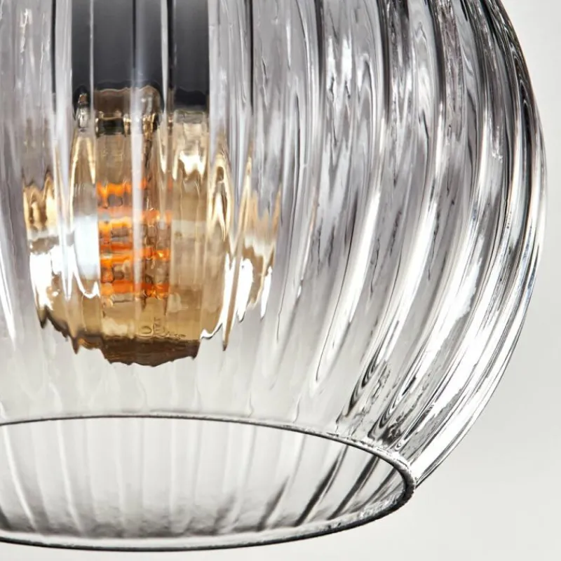 hofstein Koyoto Plafonnier, Boule lumineuse Clair, Fumé, 3 lumières