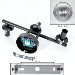 hofstein Koyoto Plafonnier, Boule lumineuse Clair, Fumé, 3 lumières