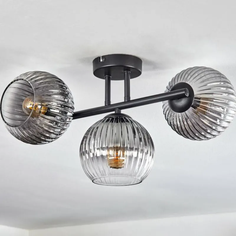 hofstein Koyoto Plafonnier, Boule lumineuse Clair, Fumé, 3 lumières