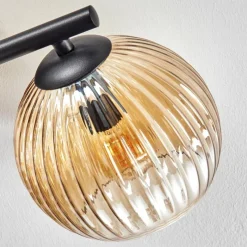 hofstein Koyoto Plafonnier, Boule lumineuse Ambre, 3 lumières