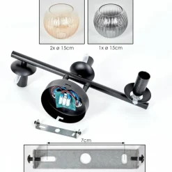 hofstein Koyoto Plafonnier, Boule lumineuse Ambre, Clair, Fumé, 3 lumières