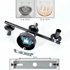 hofstein Koyoto Plafonnier, Boule lumineuse Ambre, Clair, Fumé, 3 lumières