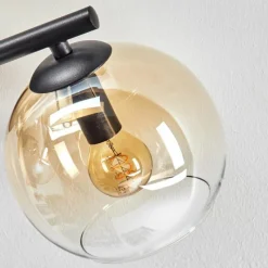 hofstein Koyoto Plafonnier, Boule lumineuse Ambre, Clair, Fumé, 3 lumières