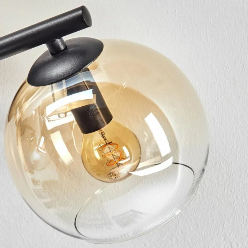 hofstein Koyoto Plafonnier, Boule lumineuse Ambre, Clair, Fumé, 3 lumières