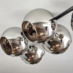 hofstein Koyoto Plafonnier, Boule lumineuse Chrome, Fumé, 5 lumières