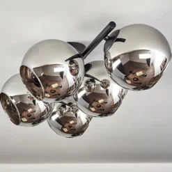 hofstein Koyoto Plafonnier, Boule lumineuse Chrome, Fumé, 5 lumières