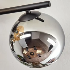 hofstein Koyoto Plafonnier, Boule lumineuse Ambre, Chrome, Fumé, 4 lumières