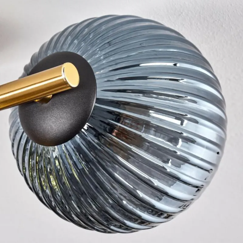 Lampes Dorées-hofstein Koyoto Plafonnier, Boule lumineuse 30 cm Or, Noir, 3 lumières