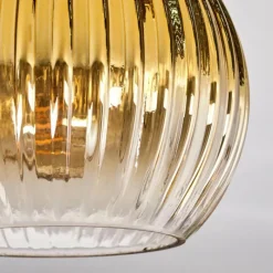 Lampes Dorées-hofstein Koyoto Plafonnier, Boule lumineuse 30 cm Or, Noir, 3 lumières