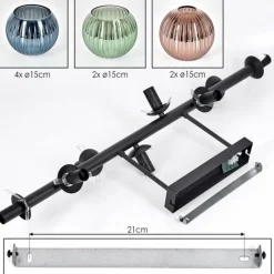 hofstein Koyoto Plafonnier, Boule lumineuse Bleu, Vert, Cuivré, 8 lumières