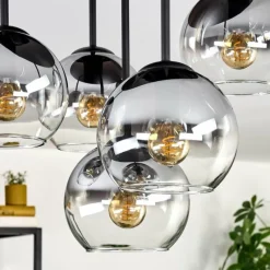 hofstein Koyoto Plafonnier, Boule lumineuse 45 cm Clair, Fumé, 5 lumières