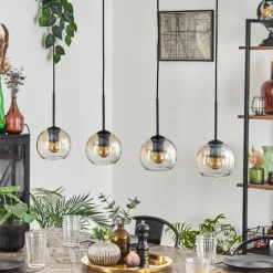 hofstein Koyoto Suspension Ambre, Clair, 4 lumières