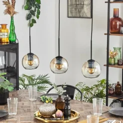 hofstein Koyoto Suspension Ambre, Clair, 3 lumières