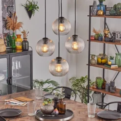 hofstein Koyoto Suspension, Boule lumineuse 35 cm Clair, 4 lumières