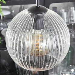 hofstein Koyoto Suspension, Boule lumineuse 35 cm Clair, 4 lumières