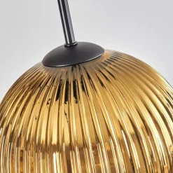 Lampes Dorées-hofstein Koyoto Suspension, Boule lumineuse 35 cm Or, Clair, 4 lumières