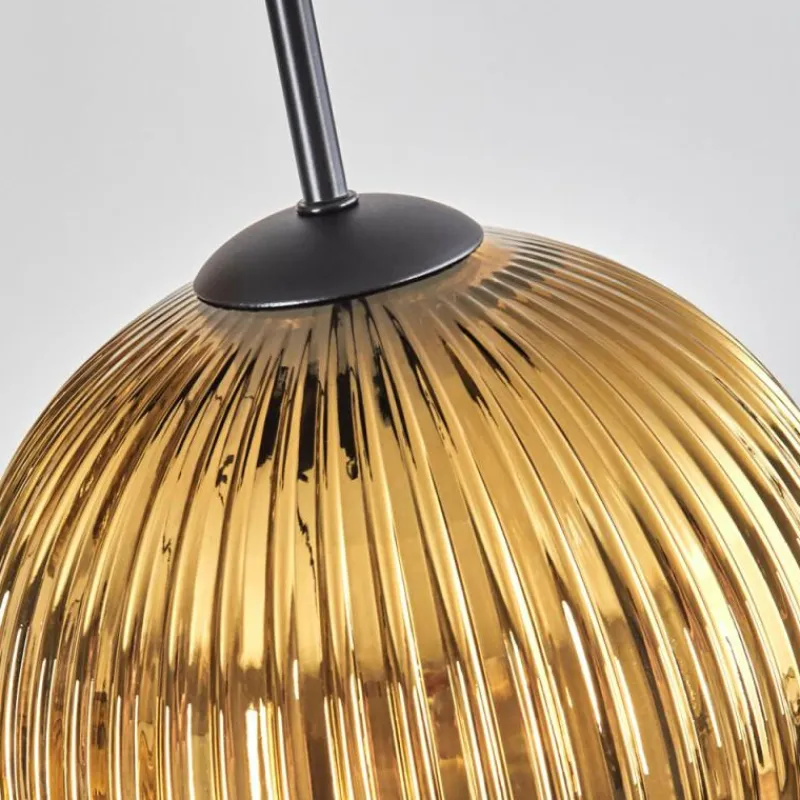 Lampes Dorées-hofstein Koyoto Suspension, Boule lumineuse 35 cm Or, Clair, 4 lumières