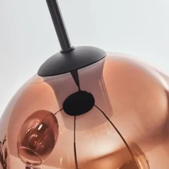 hofstein Koyoto Suspension, Boule lumineuse 35 cm Clair, Cuivré, 4 lumières