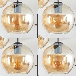hofstein Koyoto Suspension, Boule lumineuse Ambre, 4 lumières
