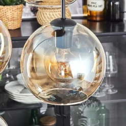 hofstein Koyoto Suspension, Boule lumineuse Ambre, 4 lumières