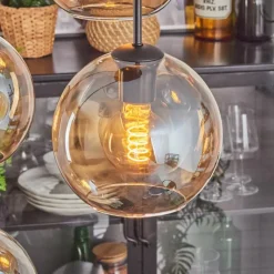 hofstein Koyoto Suspension, Boule lumineuse Ambre, 4 lumières