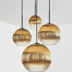 Lampes Dorées-hofstein Koyoto Suspension, Boule lumineuse, Suspension Or, Clair, 4 lumières