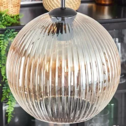 hofstein Koyoto Suspension, Boule lumineuse, Suspension Ambre, Clair, 4 lumières