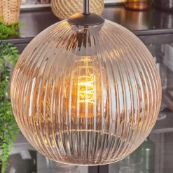 hofstein Koyoto Suspension, Boule lumineuse, Suspension Ambre, Clair, 4 lumières
