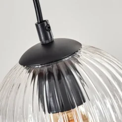 hofstein Koyoto Suspension, Boule lumineuse, Suspension Écru, Noir, 4 lumières